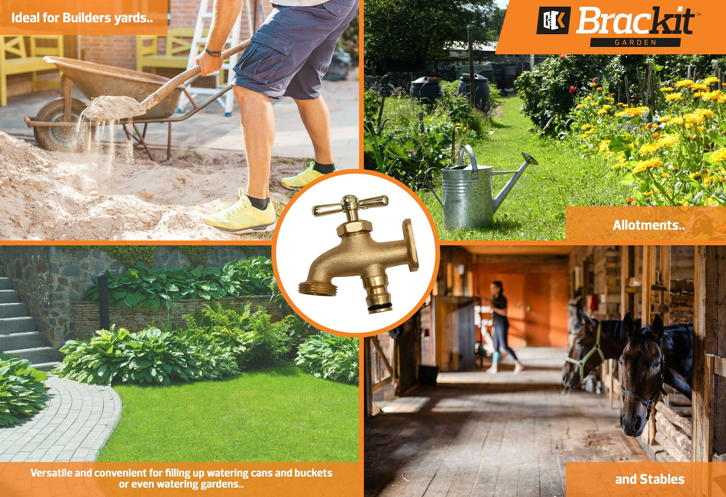 HOMEKIT Brass Hose End Tap – Outdoor Brass Tap, Allotment Taps, Outside Anywhere Taps for Convenient Water Access
