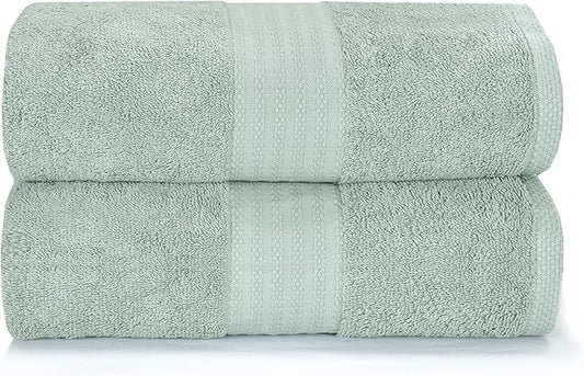 GLAMBURG Premium Cotton Oversized 2 Pack Bath Sheet 35x70-100% Pure Cotton