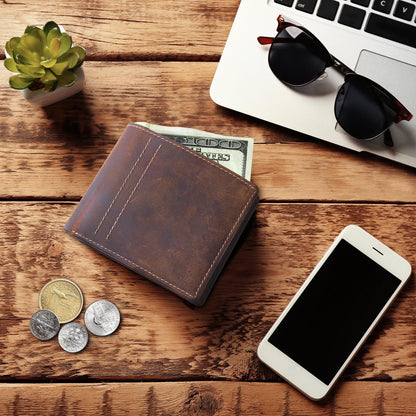moonster® Mens Leather Wallet with RFID Blocking - Keeps Cash and Cards Safe, Organised and Easy to Access - Slim, Minimal Wallets for Men Full Grain Buffalo Leather, Comes in a Stylish Gift Box
