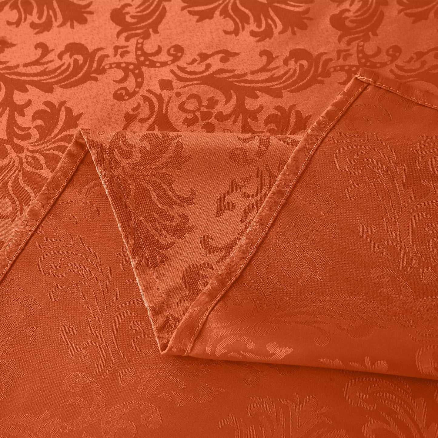 SASTYBALE Rust Jacquard Square Napkin, Damask Wrinkle Free Soft Polyester Napkins, Thanksgiving Fabric Cloth Napkins for Christmas, Wedding,Holiday, Party, Dinners, Set of 4 (Rust, 20X20 inch Napkin)