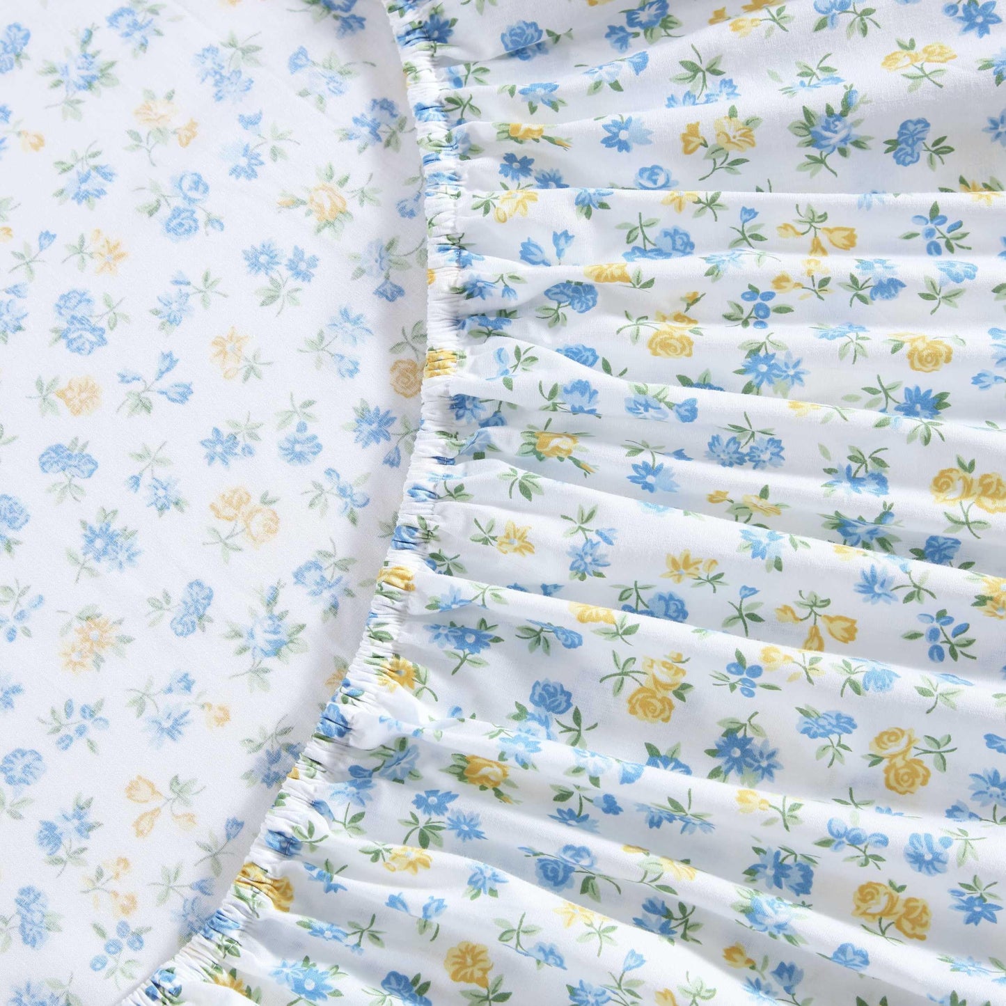Laura Ashley - King Sheet Set, Crisp & Cool Cotton Percale Bedding for Year Round Comfort, Deep Pocket, Bed Sheets with Matching Pillowcases (Ditsy Doodle Blue)