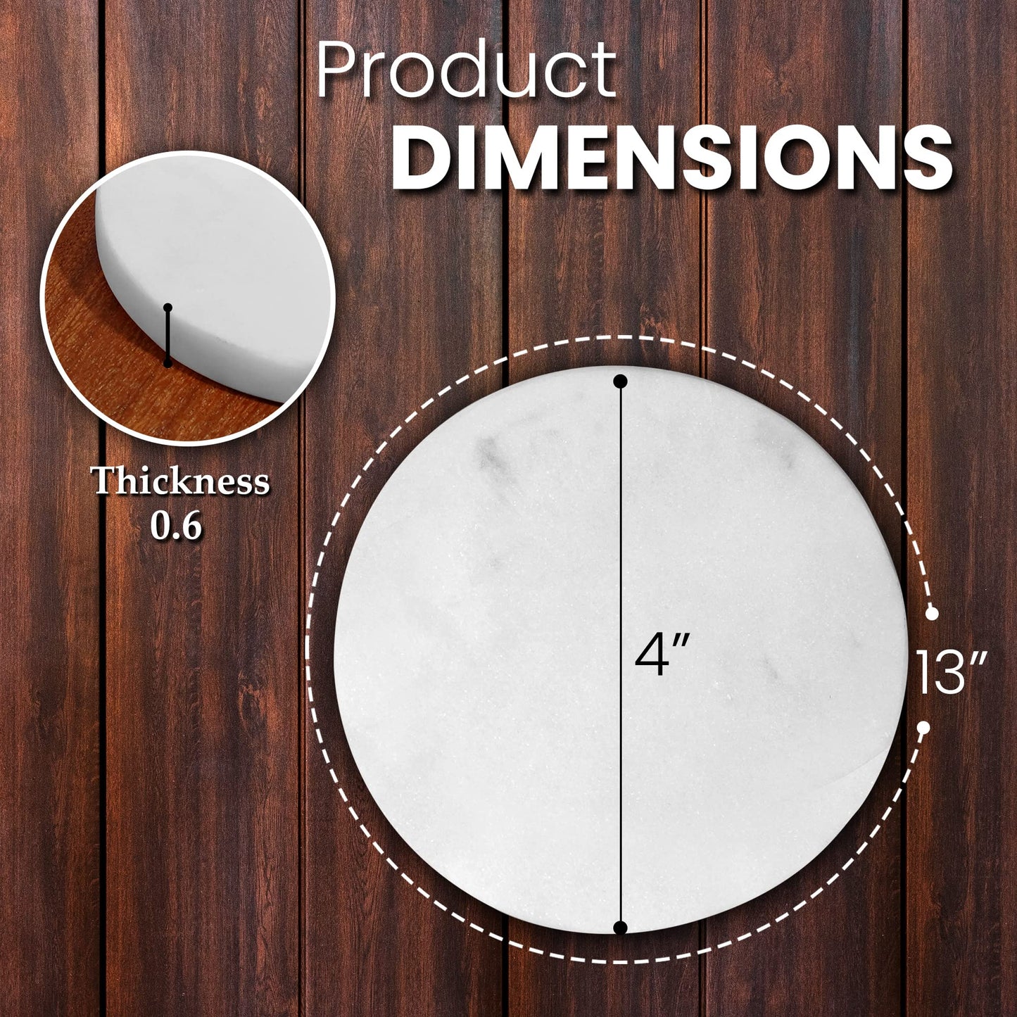 Mela Artisans White Marble Coasters Set of 4 – Round Stone Coasters for Drinks – Elegant White Coffee Table Decor – Handcrafted Natural Marble Cup Mat for Wine, Water & Beer