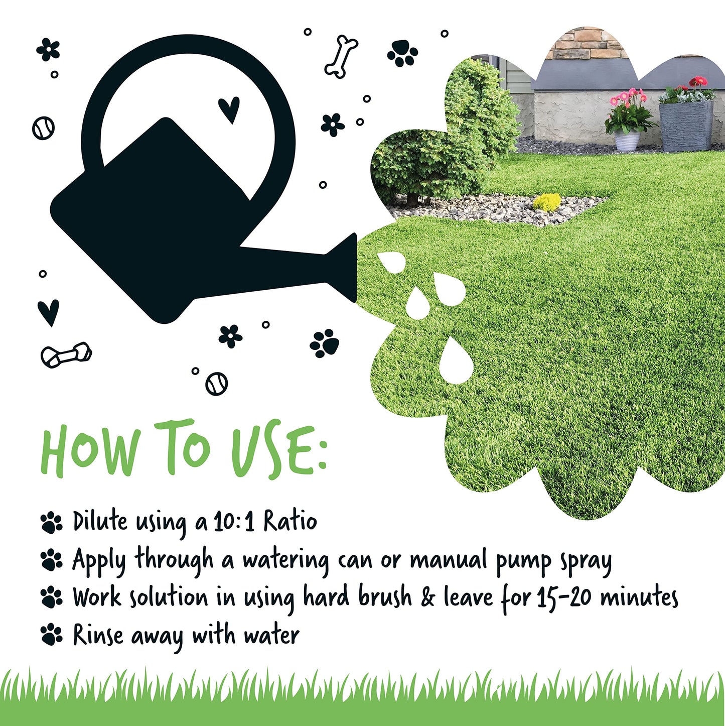 BUGALUGS Artificial Grass Cleaner - Dog Safe, Pet Disinfectant & Lawn Deodoriser - Puppy Urine Cleaner & Odour Eliminator - 1L Super Concentrate - Made in UK Cruelty Free (Fresh Cut Grass 1L)