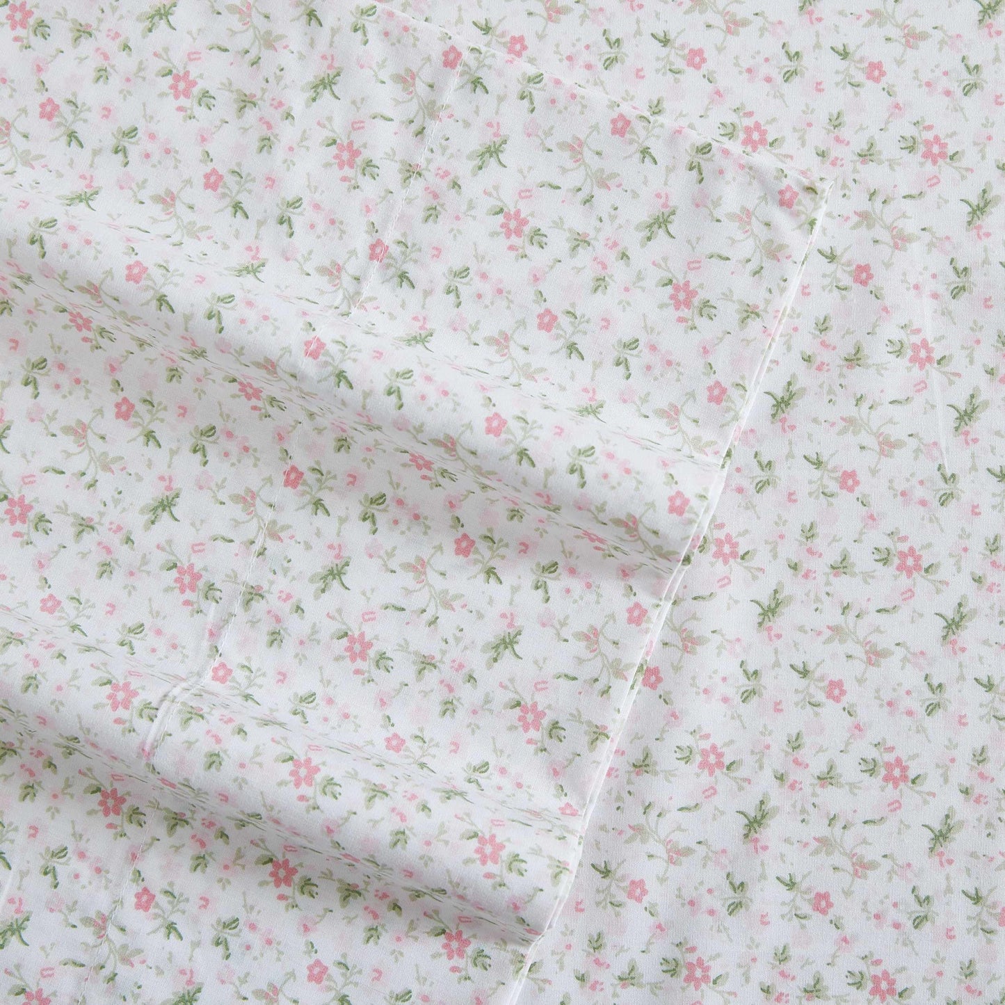 Laura Ashley – Twin Size Sheet Set, Crisp & Lightweight Cotton Percale Bedding with Fitted Sheet and Pillowcase, Floral Room Decor, Deep Pocket, College Dorm Room Essentials (Evie Pink)
