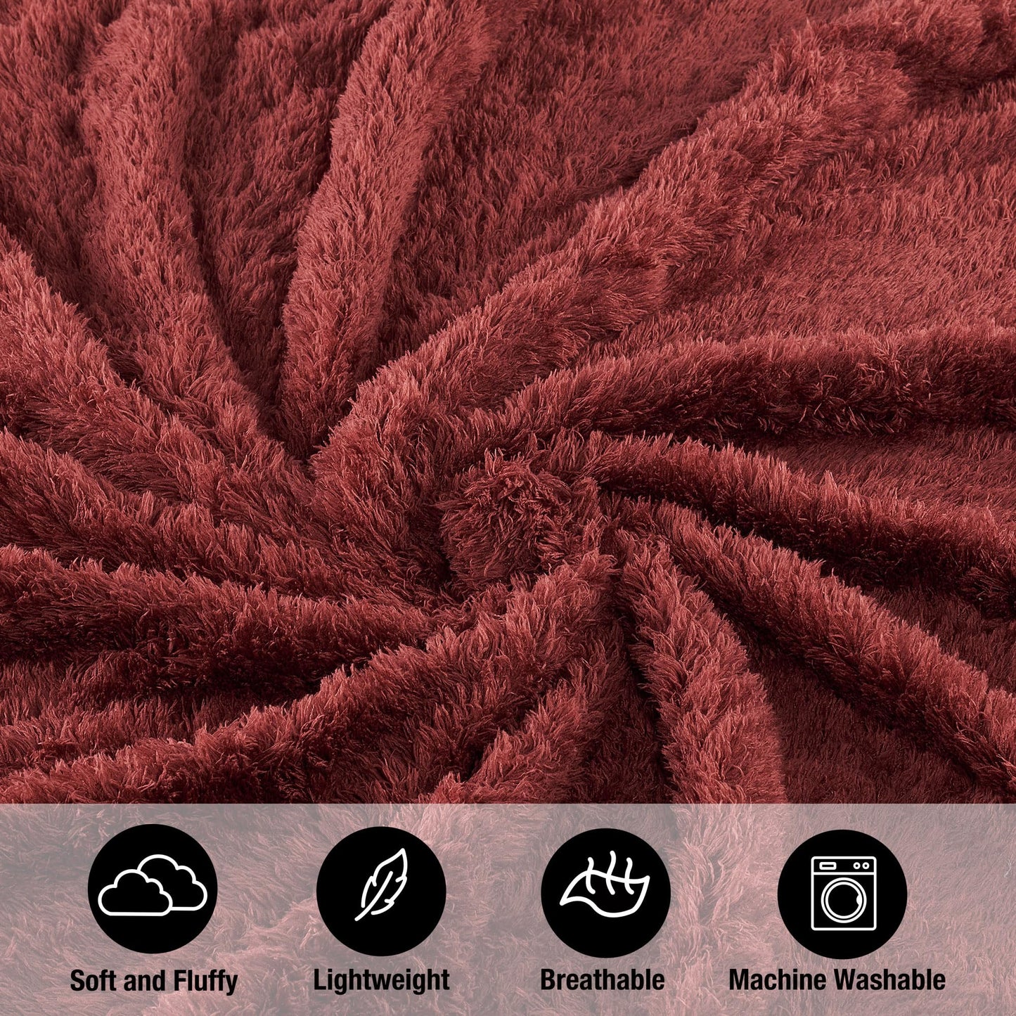 CBCHome Cozy Chenille Sherpa Throw Blanket - Soft, Plush, Fluffy Sofa and Bed Throw, Great Gift for Women, Teens - All Season Home Décor (Apple Butter, 50" x 60")