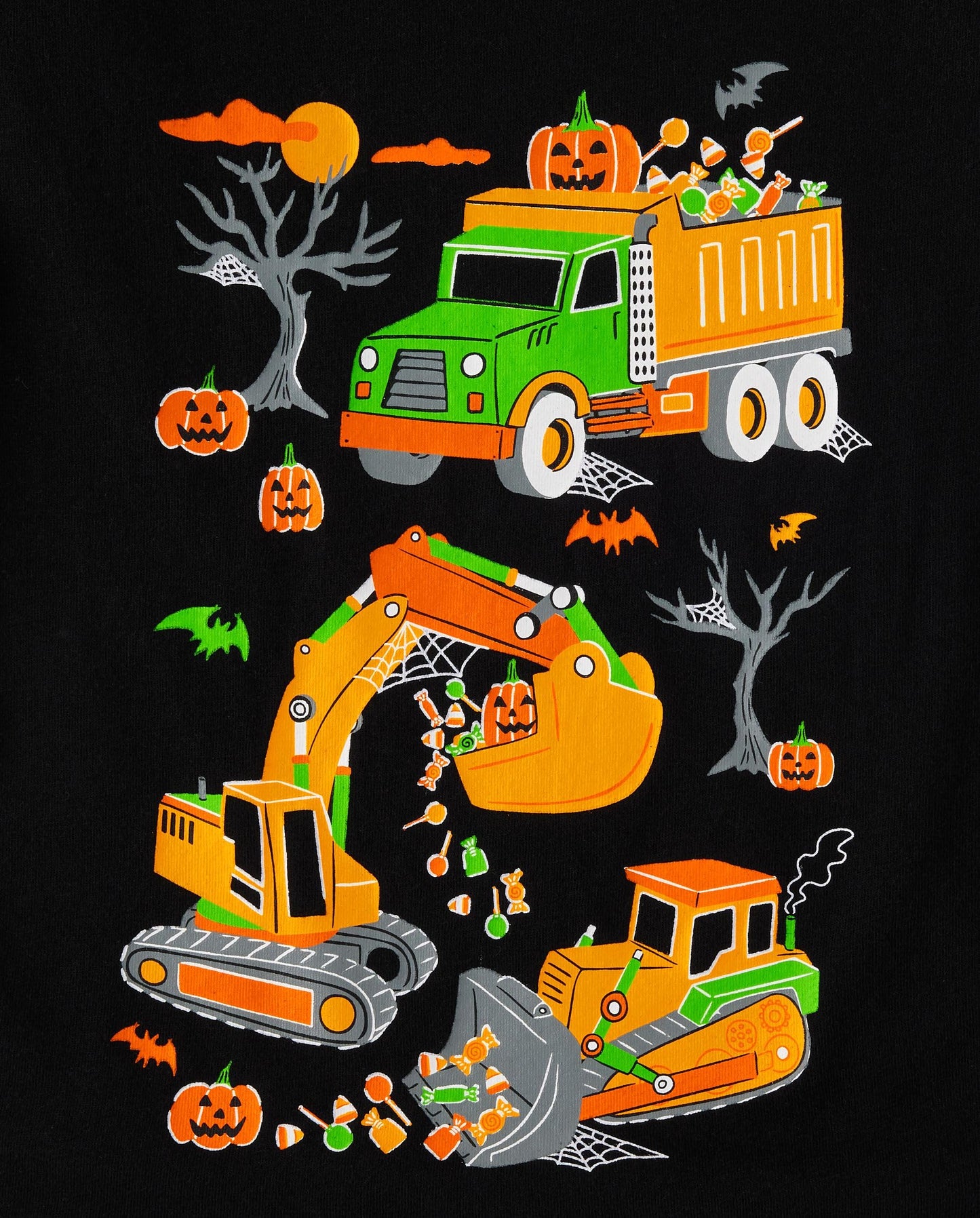 The Children's Place,Baby Boys,and Toddler All Holidays Short Sleeve Graphic T-Shirts,multipacks,Construction/Glow 2-Pack,3 Years