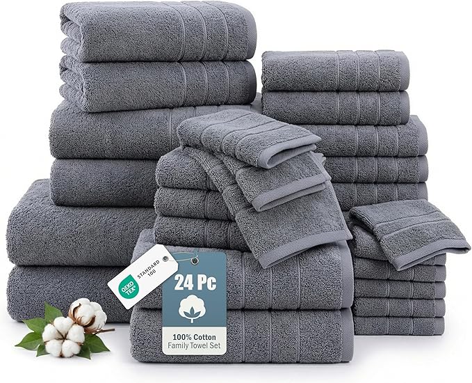 24-Piece Premium Towel Sets for Bathroom