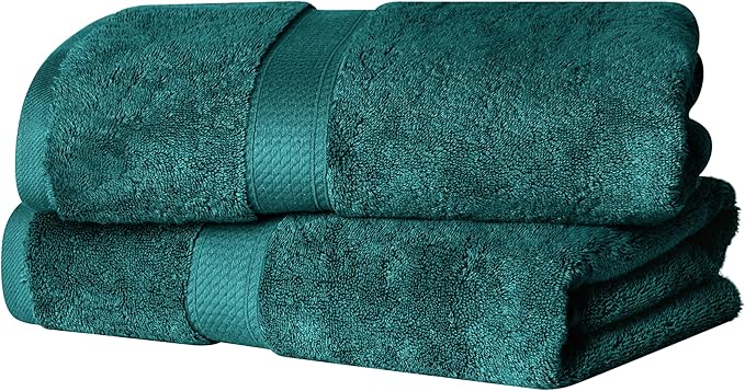 SUPERIOR Egyptian Cotton Pile Bath Towel Set of 2, Ultra Soft Luxury Towels