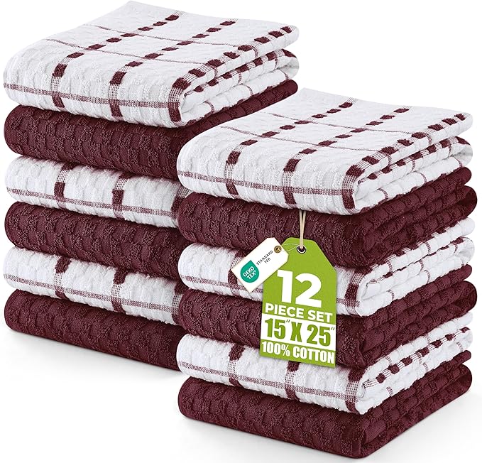 Utopia Towels - Kitchen Towels 12 Pack, 15 x 25 Inches, 100% Ring Spun Cotton