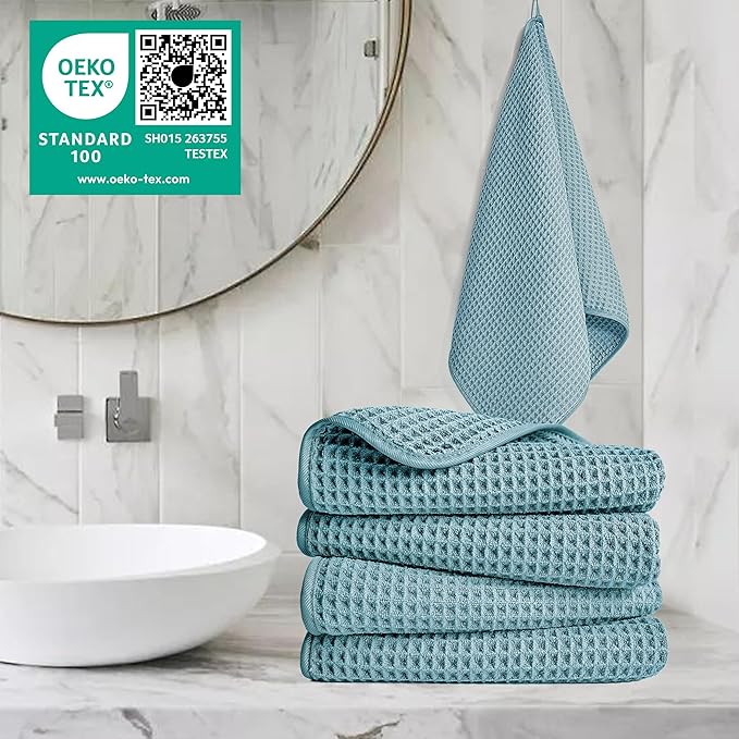 POLYTE 430 GSM Microfiber Lint Free Hand Towel, 16 x 30 in, 4 Pack