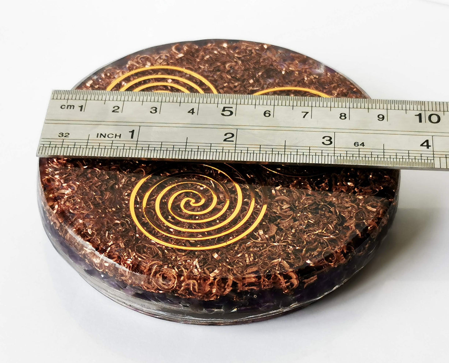 ZZYBIA LARGE 4" Amethyst Crystals Metatron's Cube Merkaba Coaster Water Charging Plate Energy Dome