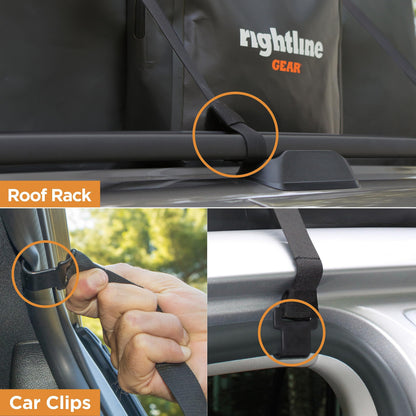 Rightline Gear Car Top Waterproof Duffle Bag For Travel, Attaches With or Without Roof Rack, 120 Liters, Black
