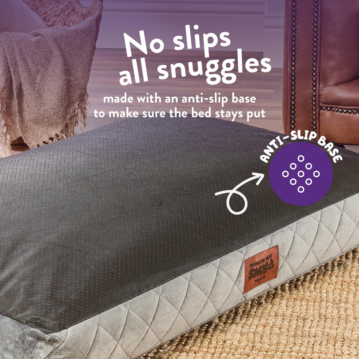 Slumberdown Extra Large Dog Bed Zipped Removable & Washable Replacement/Spare Cover For Large/XL/XXL Pet Beds, Soft Touch Microfleece Velour Cover with Anti Slip Bottom, Grey (L 90cm x W 120cm)