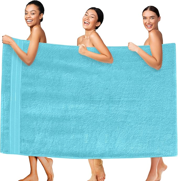 Elegant Comfort Three Line Popcorn Extra Large Luxury Bath Towel