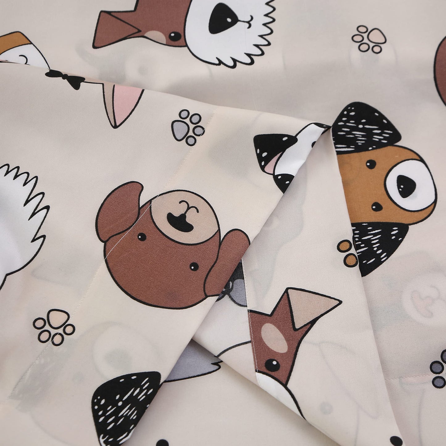 SDY 4 Pieces Dog Bedding Sheets Set Queen Size, Cute Puppy Pattern Sheet Sets with Deep Pocket, Kawaii Bedroom Decor for Kids, Teens, Children, Baby, Boys, Girls and Animal Lovers (Dog, Queen)