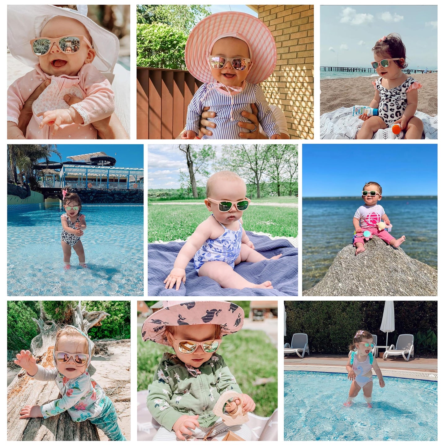 COCOSAND Baby Sunglasses with Strap Polarized Flexible Frame for Toddler Infant Newborn Girls Boys Age 0-24 Months, Bright Pink with Pink Lens