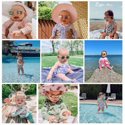 COCOSAND Baby Sunglasses with Strap Polarized Flexible Frame for Toddler Infant Newborn Girls Boys Age 0-24 Months, Bright Pink with Pink Lens