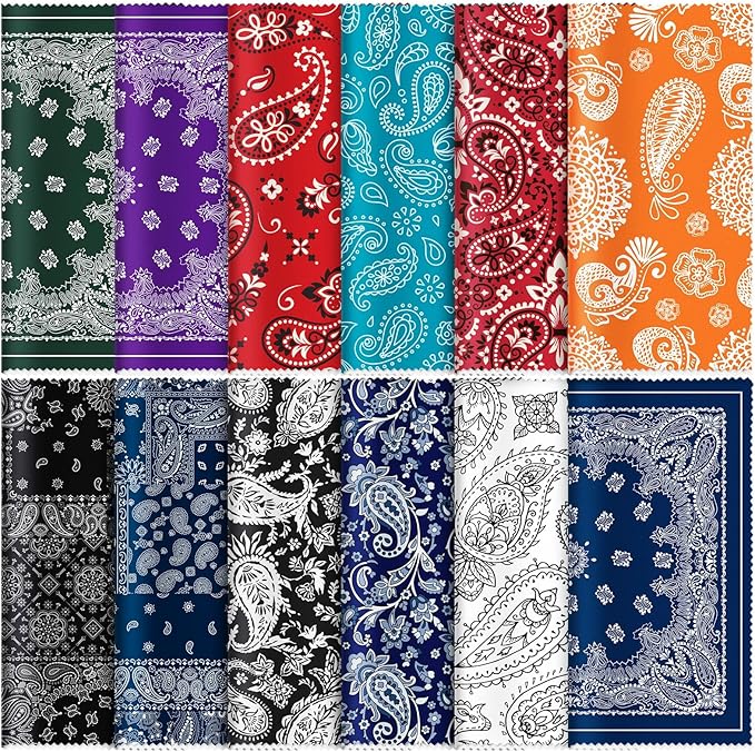 24 Pcs Microfiber Cleaning Cloth Paisley Elegant Flowers Design Glasses