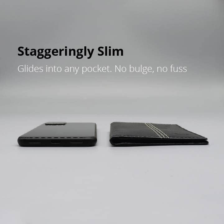 PELLE TORO Minifold Men's Leather Wallet with RFID Blocking Slim Contactless Handmade Minimalist Wallet in Gift Box for Men, Charcoal Grey/Caramel, Taille Unique
