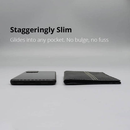 PELLE TORO Minifold Men's Leather Wallet with RFID Blocking Slim Contactless Handmade Minimalist Wallet in Gift Box for Men, Charcoal Grey/Caramel, Taille Unique