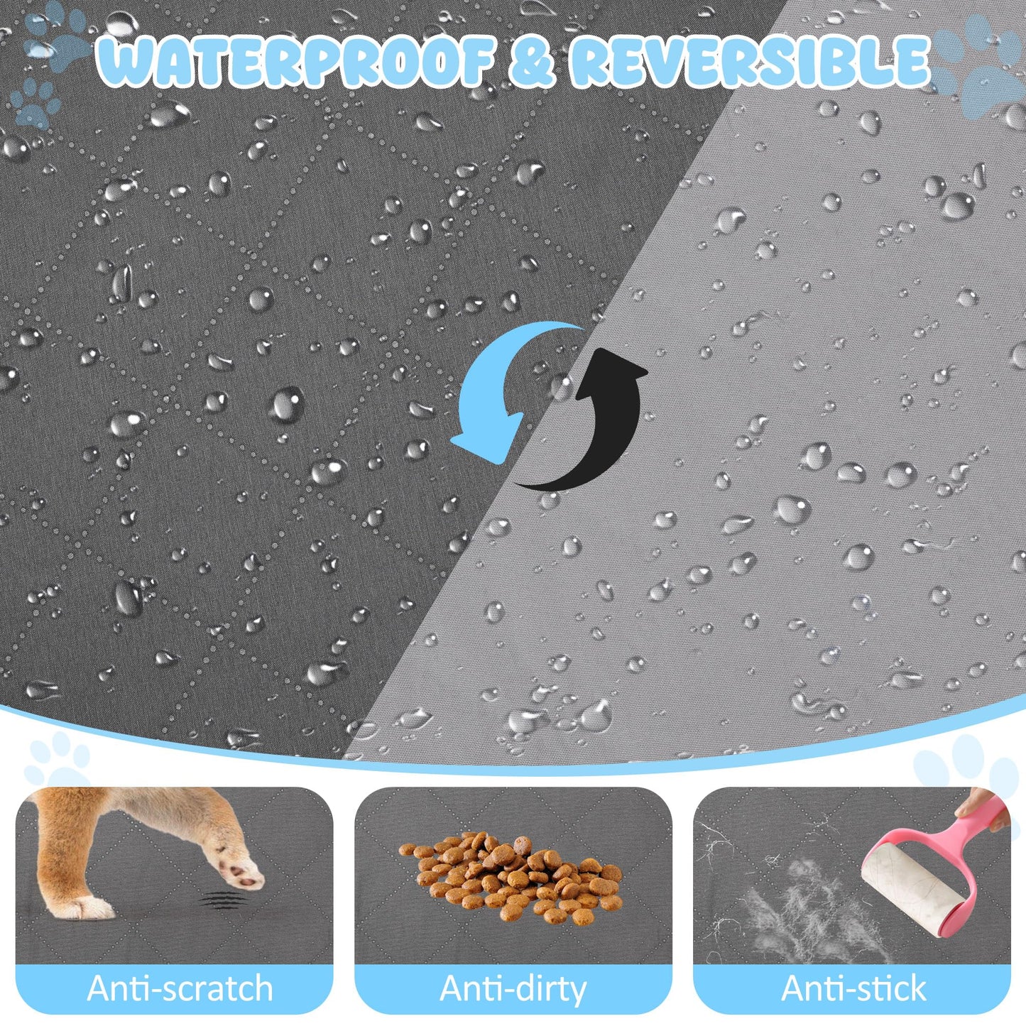 HezzLuv Waterproof Dog Bed Cover Pet Blanket Sofa Cover Mattress Furniture Protector, Washable, Reversible, Scratch-Proof, Pet Fur Resistant, for Puppy Medium Large Dogs and Cats