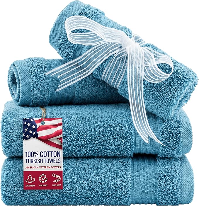 American Veteran Towel, 100% Cotton Turkish Washcloths