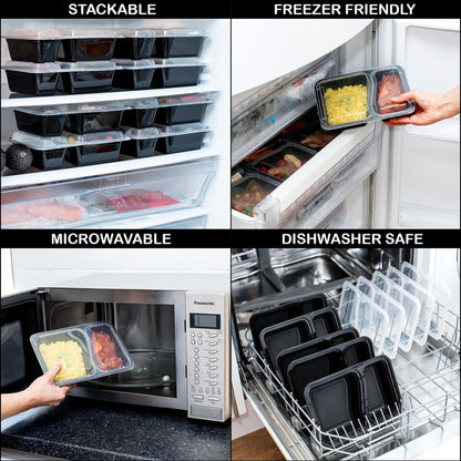 Igluu Meal Prep Containers Reusable 10 Pack 1-Compartment 828ml (28oz) BPA-Free Food Prep Containers with Airtight Lids – Durable Plastic, Stackable, Microwave, Freezer & Dishwasher Safe