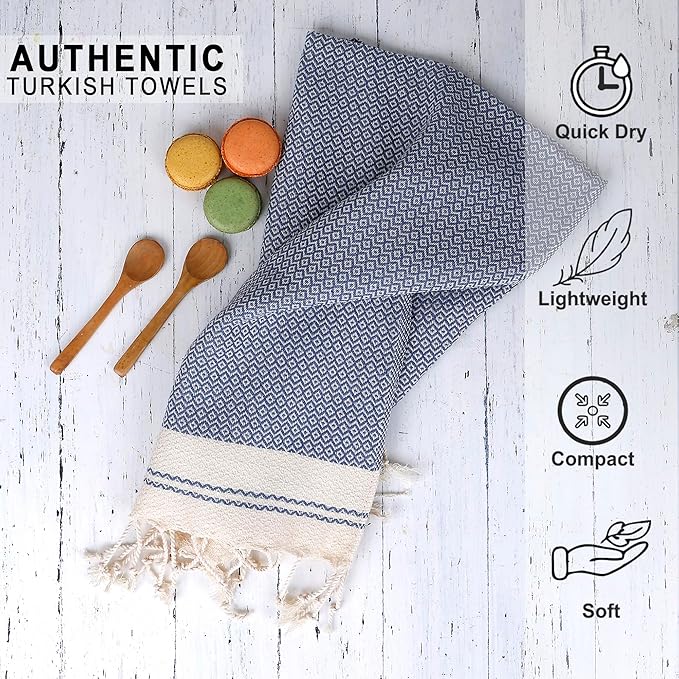 Evelynen Turkish Hand Towels for Bathroom & Kitchen Towels Decorative Set of 2
