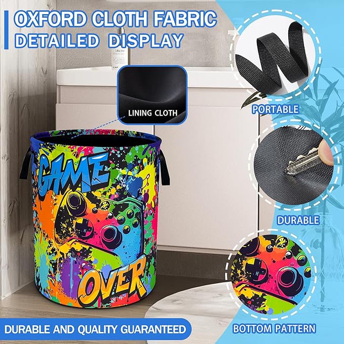 Game Joystick Laundry Basket Gamepad Oxford Cloth Laundry Hamper Funny