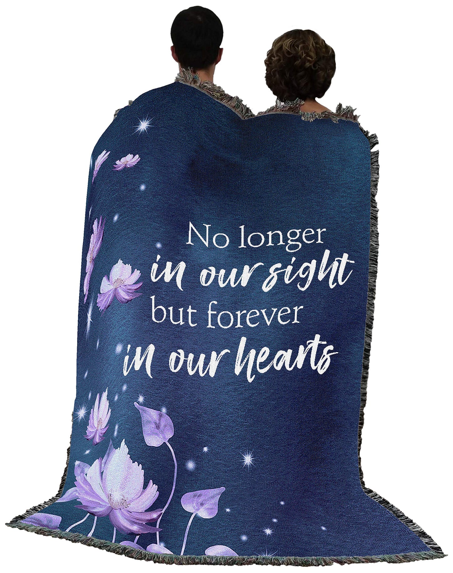 Pure Country Weavers No Longer in Our Sight But Forever in Our Hearts Blanket Flowers - Sympathy Bereavement Gift Tapestry Throw Woven from Cotton - Made in the USA (72x54)