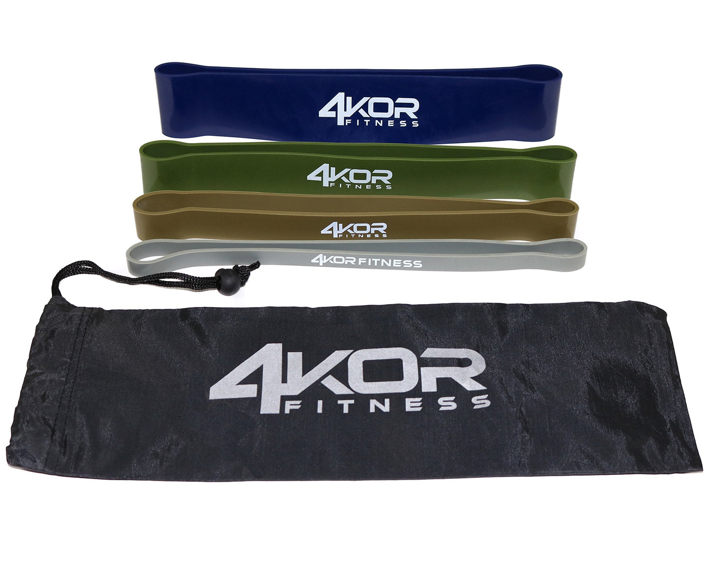 Extra Thick Exercise Resistance Bands - Set of 4 Loop Bands by 4KOR Fitness (15 to 60 lbs)