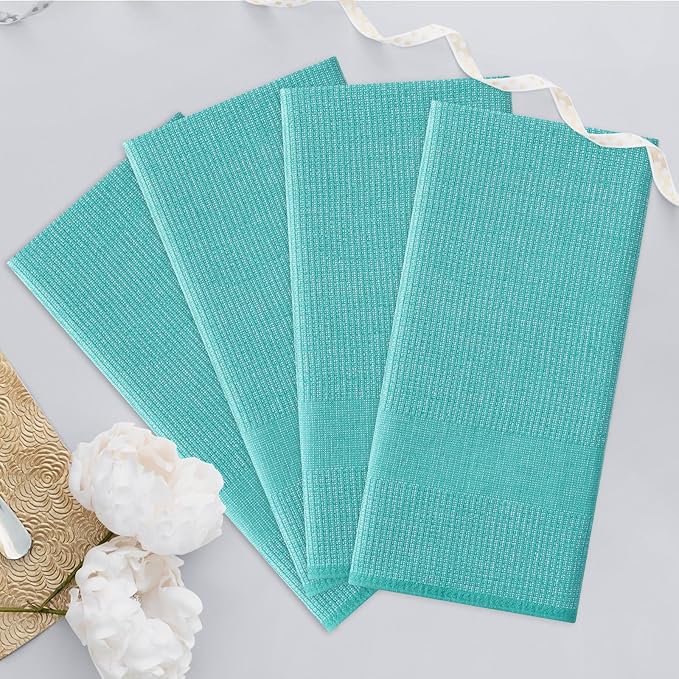 Homaxy Premium Kitchen Towels, Large Cotton Kitchen Hand Towels, Flat and Terry