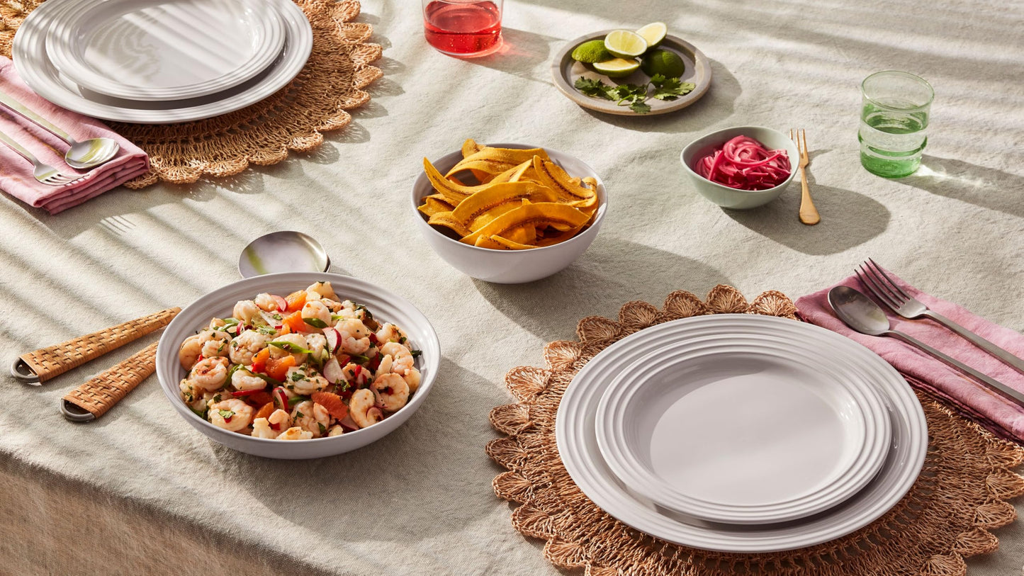 Le Creuset Stoneware Set of 4 Pasta Bowls, 8.5" each, Sea Salt