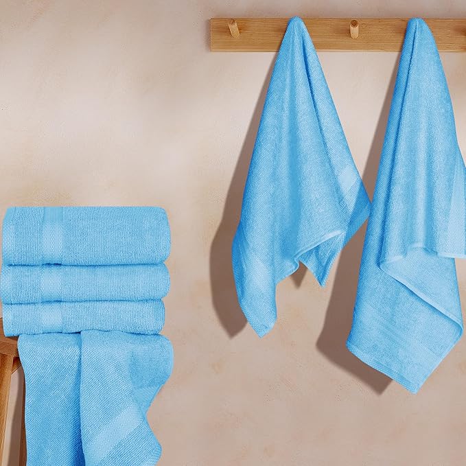 GLAMBURG Ultra Soft 6-Piece Hand Towel Set 16x28-100% Ringspun Cotton