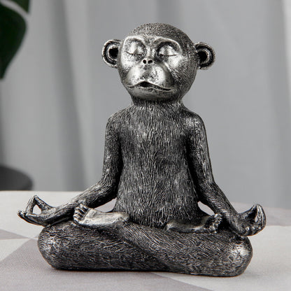Smadeer Monkey Statue for Home Decoration,Monkey Figurine Sitting in Yoga Pose for Meditation Zen Spiritual Living Room Bedroom Shelf Bookshelf Decor Accents,Cute Animal Gifts,Small Holiday Ornament