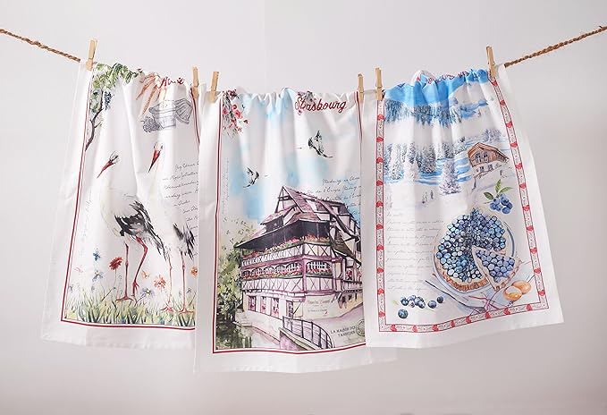 Maison d' Hermine Kitchen Towels Set of 3 100% Cotton 27.50" x 20" Reusable