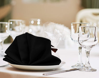 Utopia Kitchen Cloth Napkins [12 Pack] 46x46cm, Cotton Blend Washable and Reusable Table Dinner Napkins for Hotel, Lunch, Restaurant, Weddings, Event and Parties (Black)