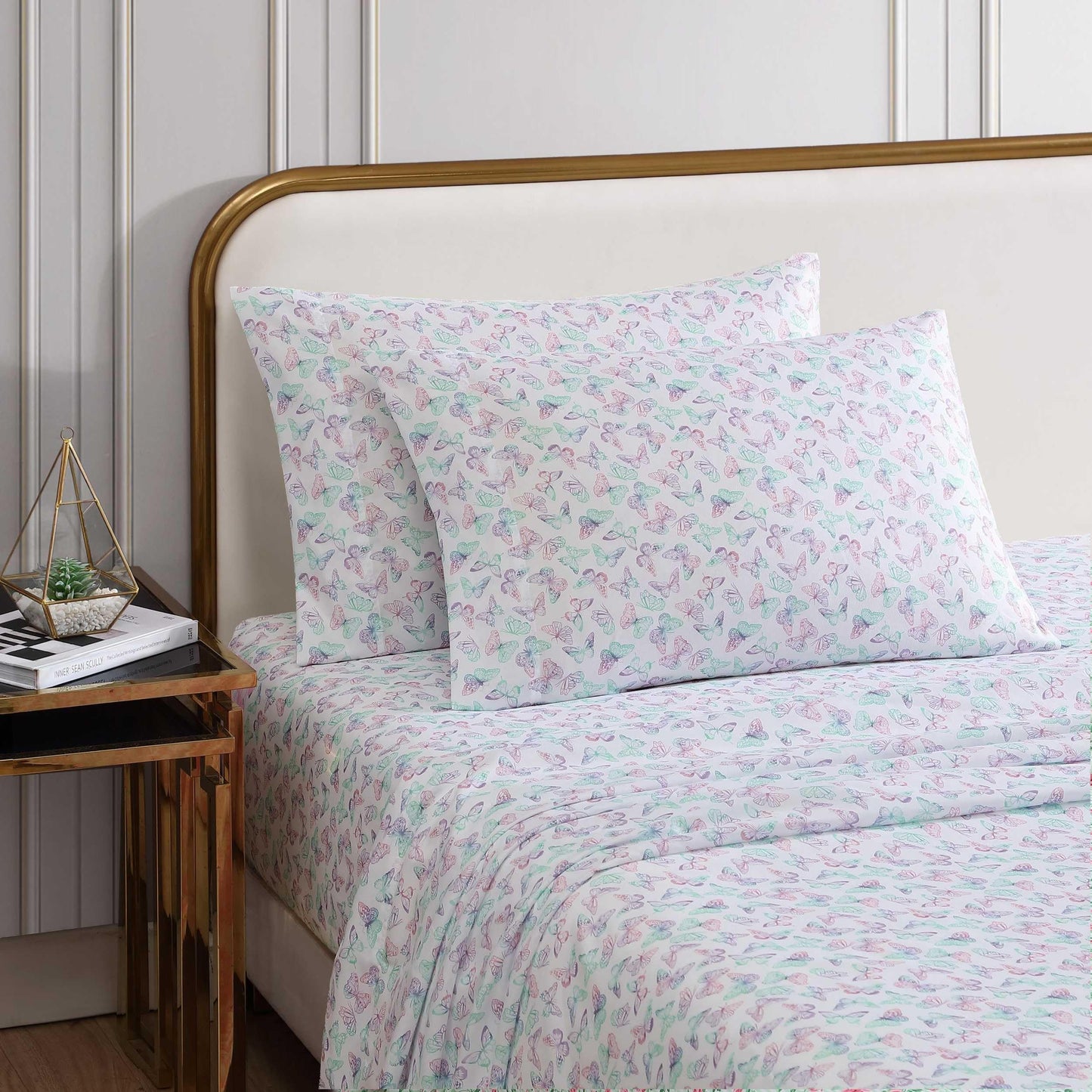 Betsey Johnson - Full Bed Sheets, Fade & Wrinkle Resistant Bedding Set with Matching Sham(s), Soft & Lightweight Bedding Essentials (Butterfly Rainbow Purple, Full)