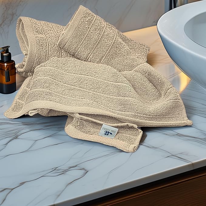 Tens Towels Pack of 6 Hand Towels, 100% Cotton, Lighter Weight, Quick to Dry
