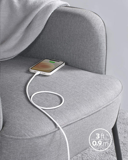 Anker USB C to Lightning Cable, MFi Certified Powerline III Flow Silicone Charging Cable for iPhone 13 13 Pro (Cloud White, 6ft)