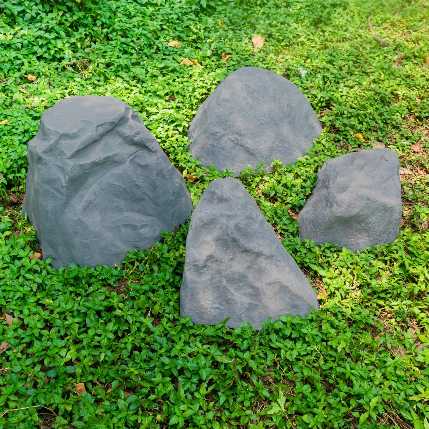 Gardenised QI004479 Outdoor Natural Artificial Round Rock Decor for Gardens, Lawns, and Landscapes - 1 Each