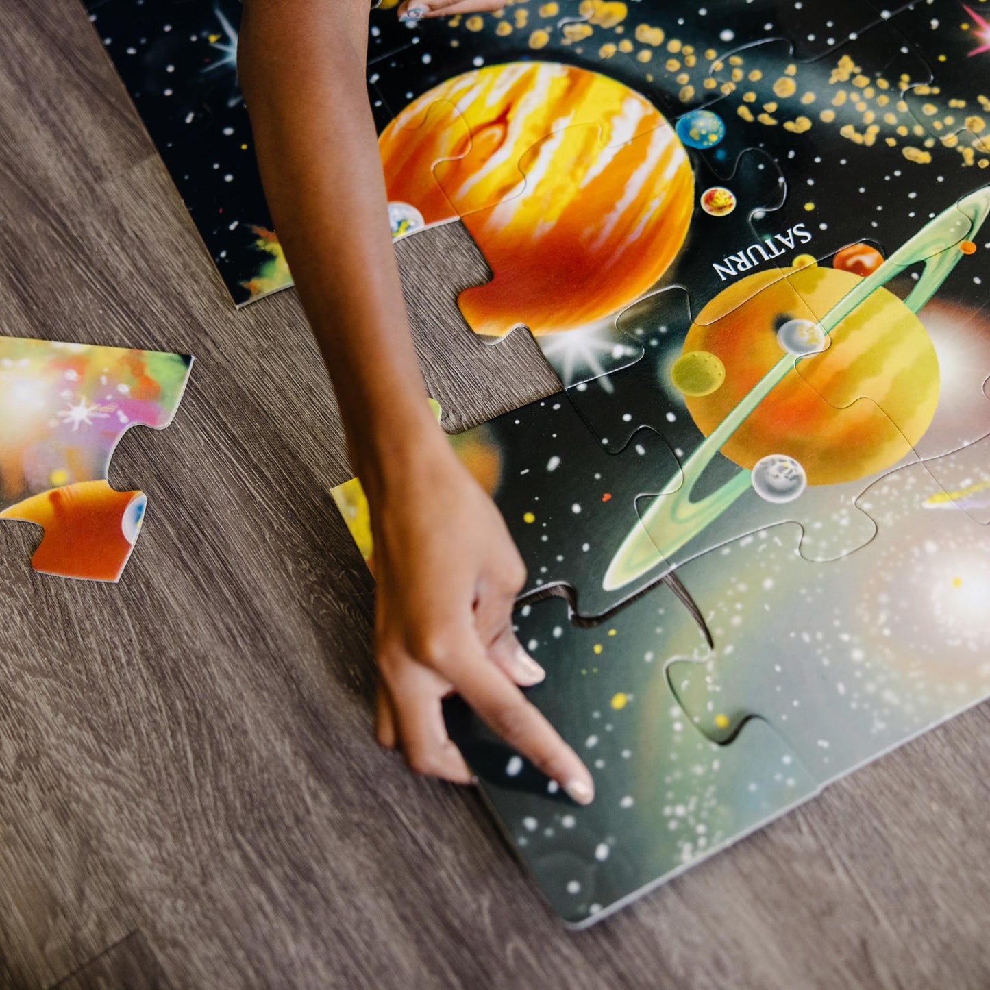 Melissa & Doug Solar System Floor Puzzle, 48 pc Jumbo Jigsaw Puzzle, Educational Screen Free Activity for Toddler, Preschoolers and Kids Ages 3+ (2 x 3 Feet) - FSC Certified