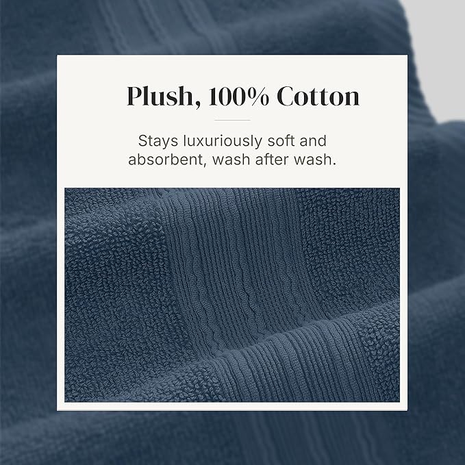 Modern Threads Ophelia 6-Piece 100% Cotton Towel Set – Reversible Yarn Dyed