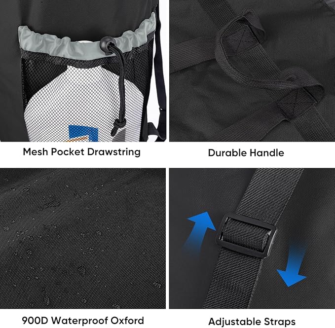 BALEINE 150L Laundry Bag Backpack, 900D Oxford Fabric Large Travel Laundry Bags