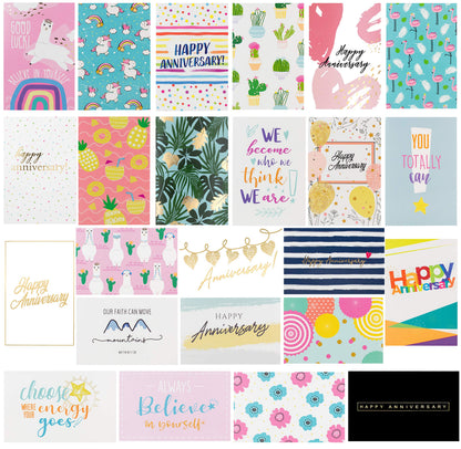 100 All Occasion Greeting Cards- 100 Eye Catching Designs with Greeting Card Organizer Box- Friendship, Anniversary, BFF, Thank You, Wedding Cards & More- 4 x 6 inches with 100 Envelopes
