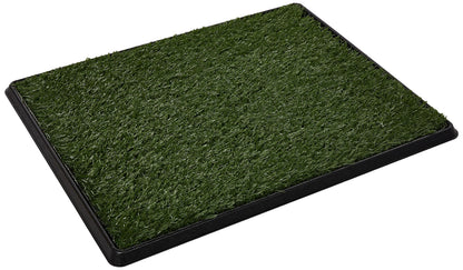 Artificial Grass Puppy Pee Pad for Dogs and Small Pets - 20x25 Reusable 3-Layer Training Potty Pad with Tray - Dog Housebreaking Supplies by PETMAKER, Green