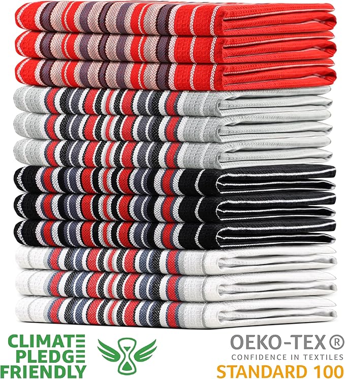 Urban Villa Kitchen Towels Extra Large Premium Salsa Stripes Dish Towels