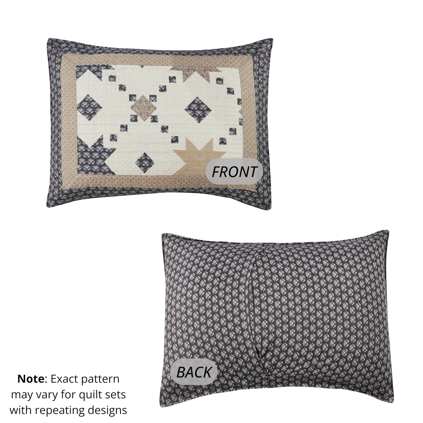 Virah Bella 3 Piece Full/Queen Cabin Quilt Bedding Set - Midnight Star - Rustic Country Reversible Patchwork Comforter Set with Decorative Pillow Shams