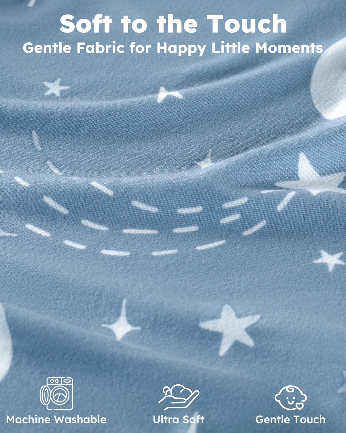 Nyessmee Pack and Play Sheets for Boys Girls, 38" x 26" Mini Crib Sheets Fitted for Pack n Play Mattress, Soft Breathable Playard Sheets, 2-Pack Blue Rocket