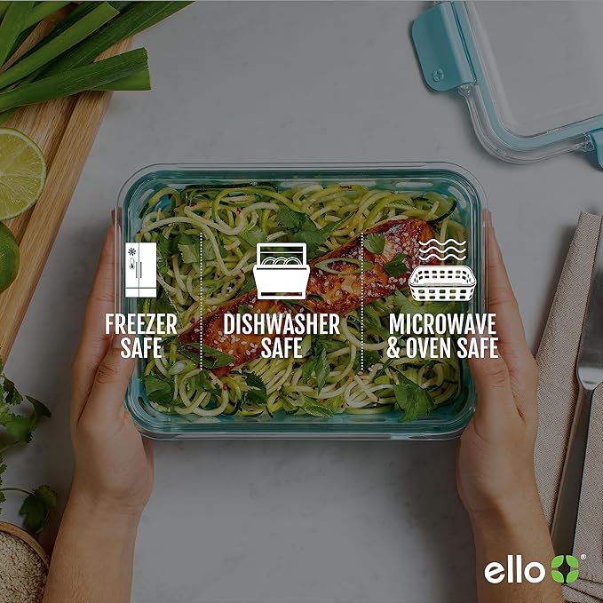 Ello Duraglass Mixed Meal Prep Sets Leak-Proof Glass Food Storage Containers